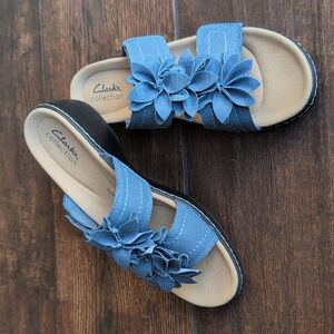 Clarks Blue Merliah Raelyn Wedge Sandal - NWOB - Women's 8